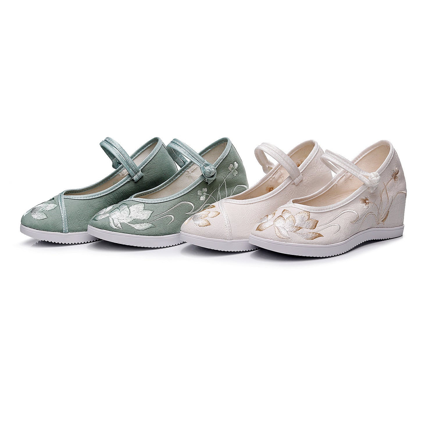 Women's Height Increasing Insole Round Toe Old Cloth Canvas Shoes Newgew
