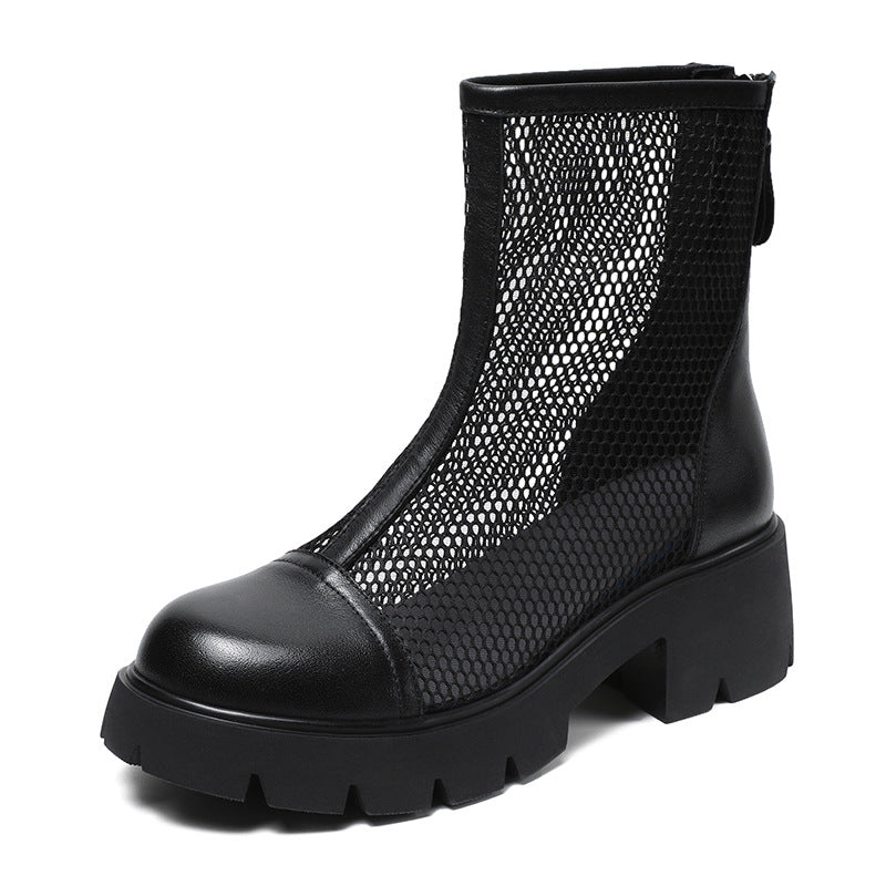 Women Fashion Hollow Mesh Summer Platform Boots Newgew Shoes