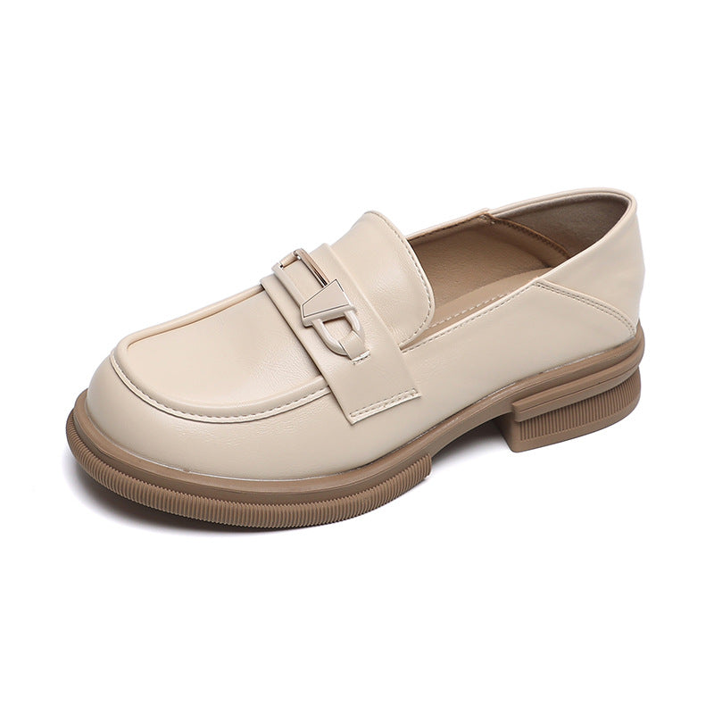 Women Soft Leather Minimalism Thick Soled Loafers Newgew Shoes