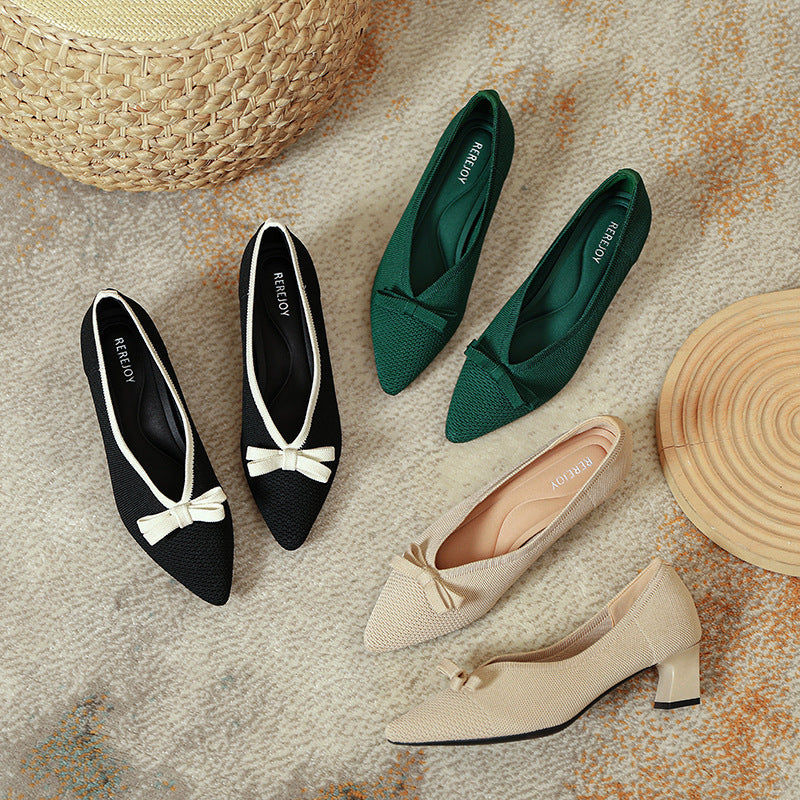 Bow Tie Versatile Commuting High Heels Newgew