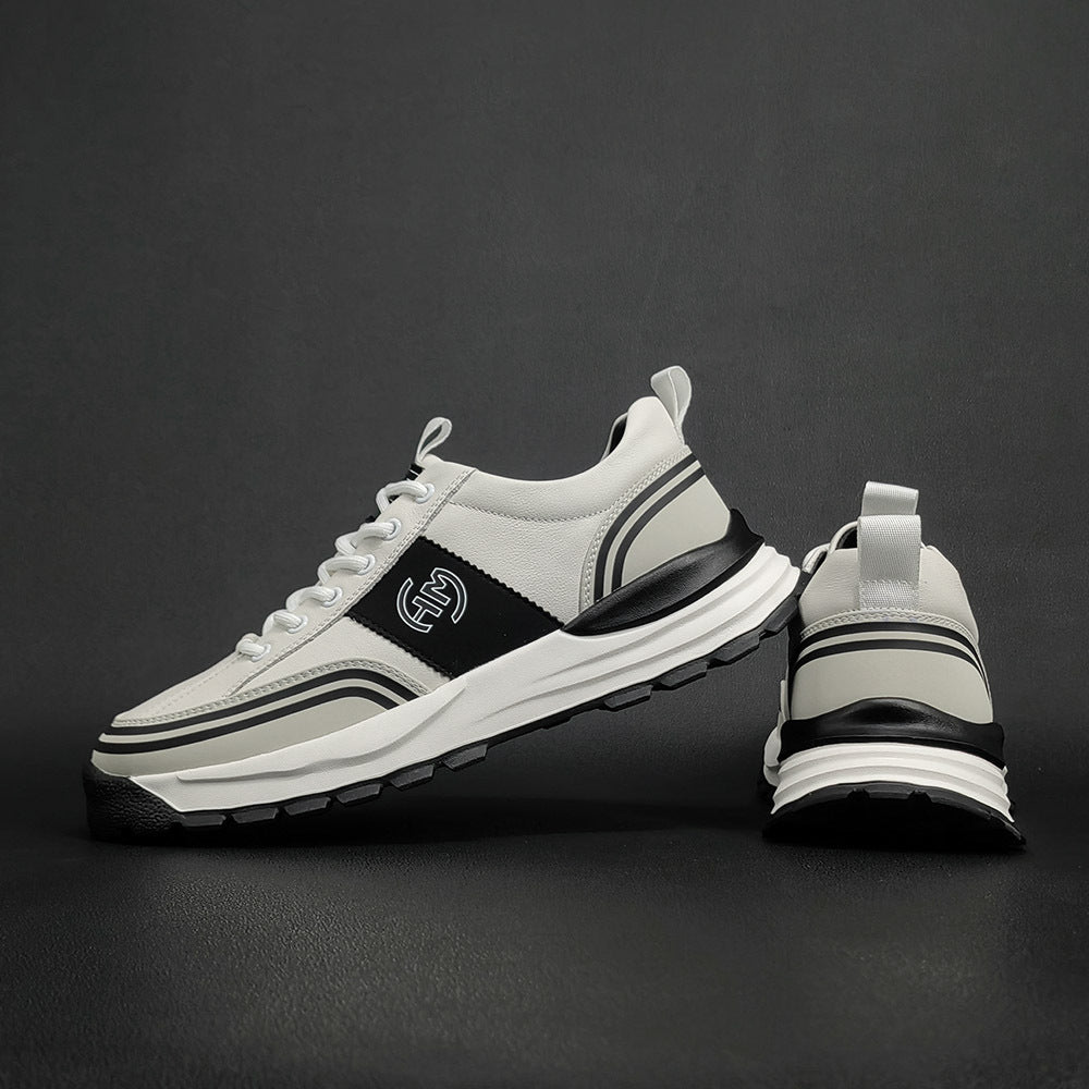 Men Fashion Patchwork Leather Thick Soled Casual Shoes Newgew Shoes