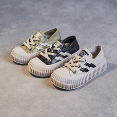 Women Soft Leather Thick Soled Flat Casual Shoes Newgew Shoes