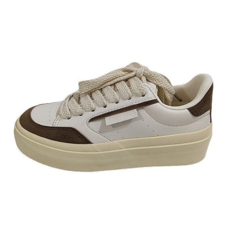 Versatile Milk Tea Color Round Toe Canvas Shoes Newgew