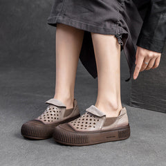 Women Minimalist Breathable Leather Flat Casual Shoes Newgew Shoes