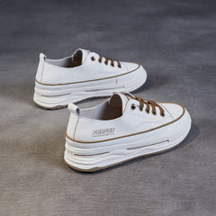 Women Fashion Leather Thick Soled Skate Casual Shoes Newgew Shoes