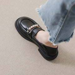 Women Retro Soft Leather Casual Loafers Newgew Shoes