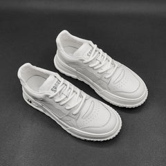 Men Fashion Casual Solid Leather Thick Soled Sneakers Newgew Shoes