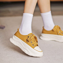 Women Fashion Leather Thick Soled Casual Shoes Newgew Shoes