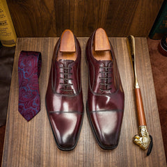 Men Classic Cowhide Solid Handmade Oxford Shoes Newgew Shoes