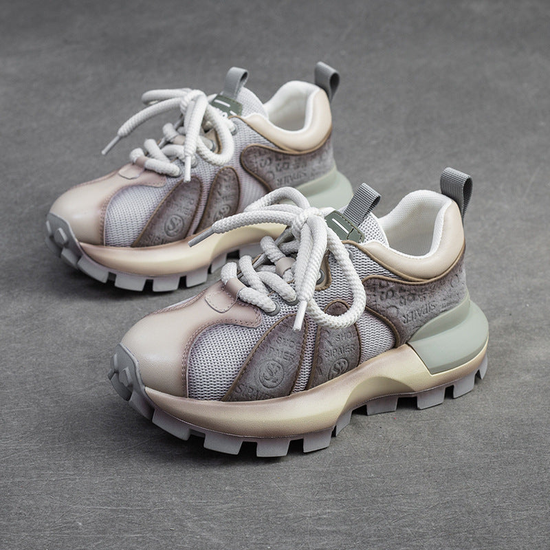Women Fashion Patchwork Lug Sole Casual Shoes Newgew Shoes