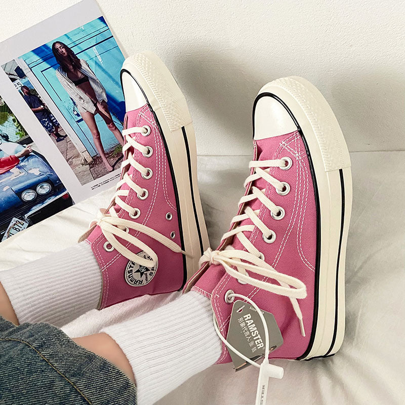 Cool Graceful Women's Showy Pink Skateboard Canvas Shoes Newgew