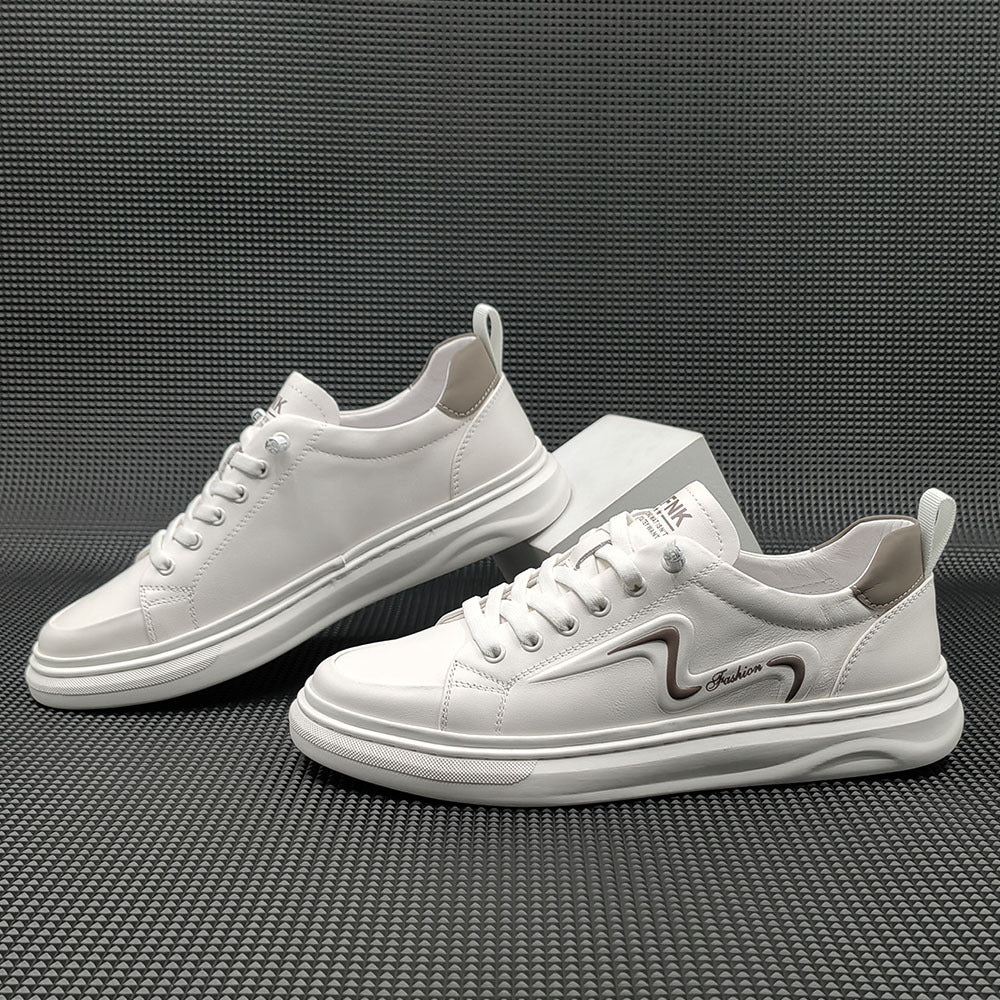 Men Fashion Minimalist Leather Flat Casual Shoes Newgew Shoes