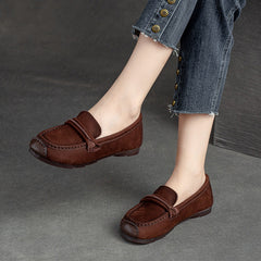 Women Retro Minimalist Casual Leather Loafers Newgew Shoes