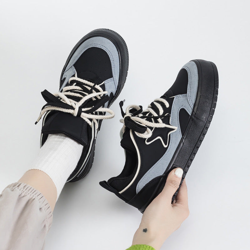 Women's Black White Fashionable Sports Canvas Shoes Newgew