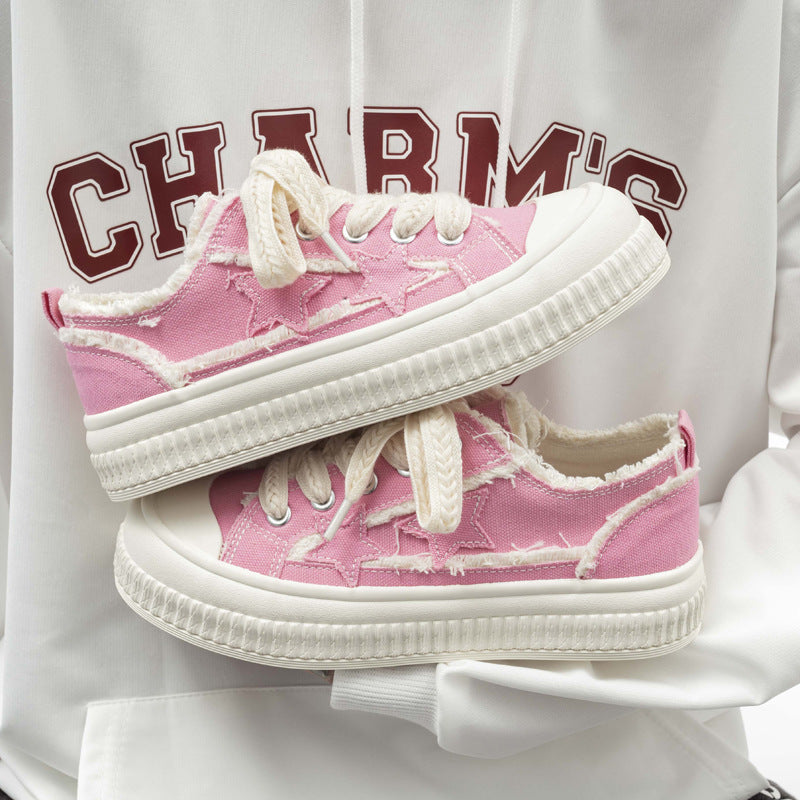 Women's Design Platform Trendy Board Fashionable Canvas Shoes Newgew