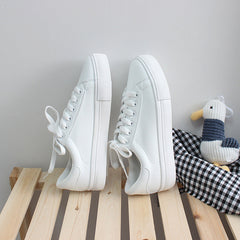 Women's Style White Four Simple Flat Street Shooting Canvas Shoes Newgew