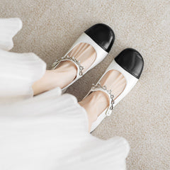 Women Minimalist Casual Low Chunky Heel Mary Jane Shoes Newgew Shoes