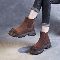 Women Retro Suede Minimalist Thick Soled Boots Newgew Shoes