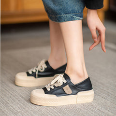 Women Fashion Leather Thick Soled Casual Shoes Newgew Shoes