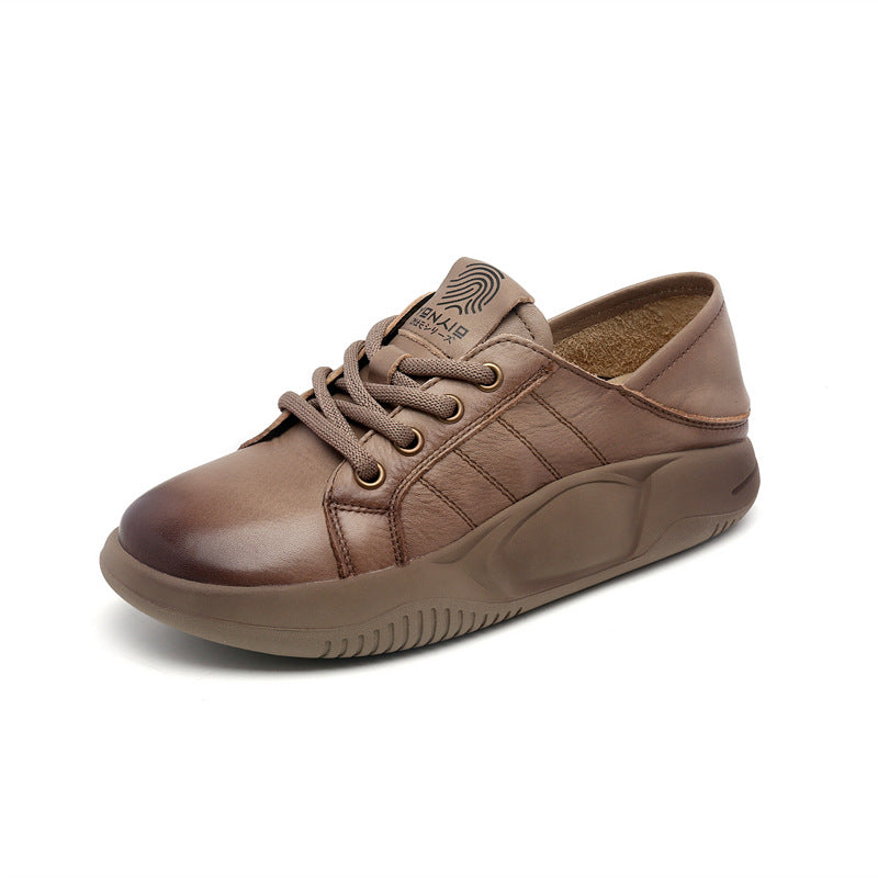 Women Leather Handmade Flat Casual Shoes Newgew Shoes