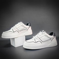 Men Fashion Leather Flat Casual Court Sneakers Newgew Shoes