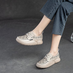 Women Fashion Breathable Hollow Leather Casual Shoes Newgew Shoes