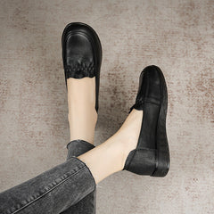 Women Retro Leather Soft Antislip Casual Shoes Newgew Shoes