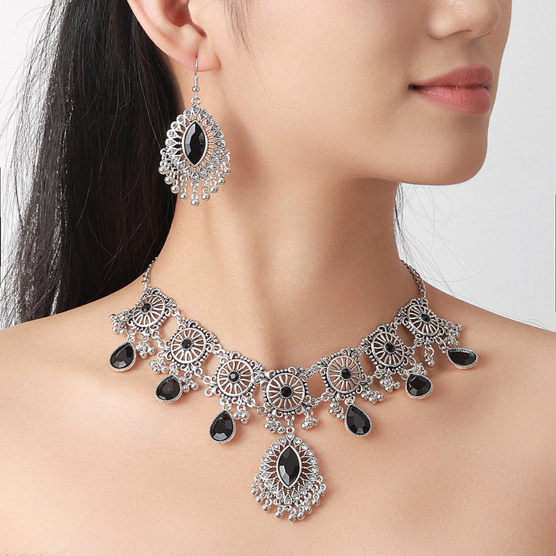 Vintage Nepal Style Necklace+Earrings Newgew