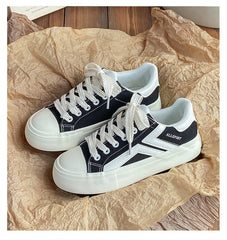 Women's Spring Thick-soled Big Toe Biscuit Shape Canvas Shoes Newgew