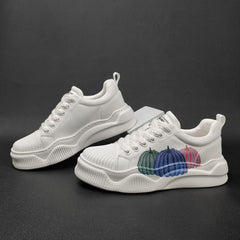 Men Fashion Print Leather Flat Casual Shoes Newgew Shoes