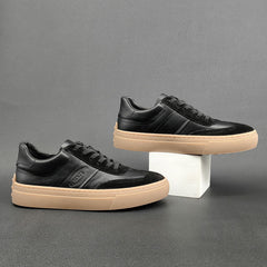 Men Stylish Patchwork Leather Flat Casual Shoes Newgew Shoes