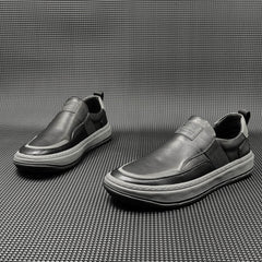 Men Minimalist Leather Flat Casual Loafers Newgew Shoes