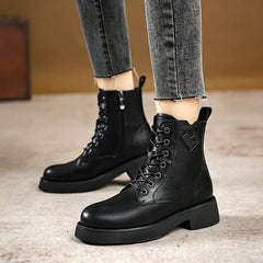 Women Fashion Leather Patchwork Boots Newgew Shoes