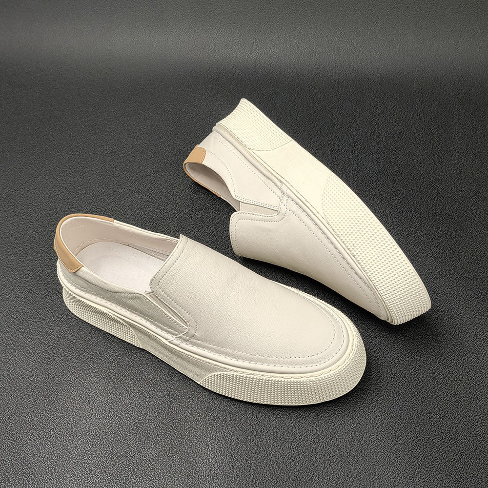 Men Minimalist Leather Flat Casual Loafers Newgew Shoes