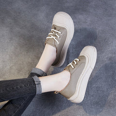 Women Minimalist Leather Flat Casual Shoes Newgew Shoes