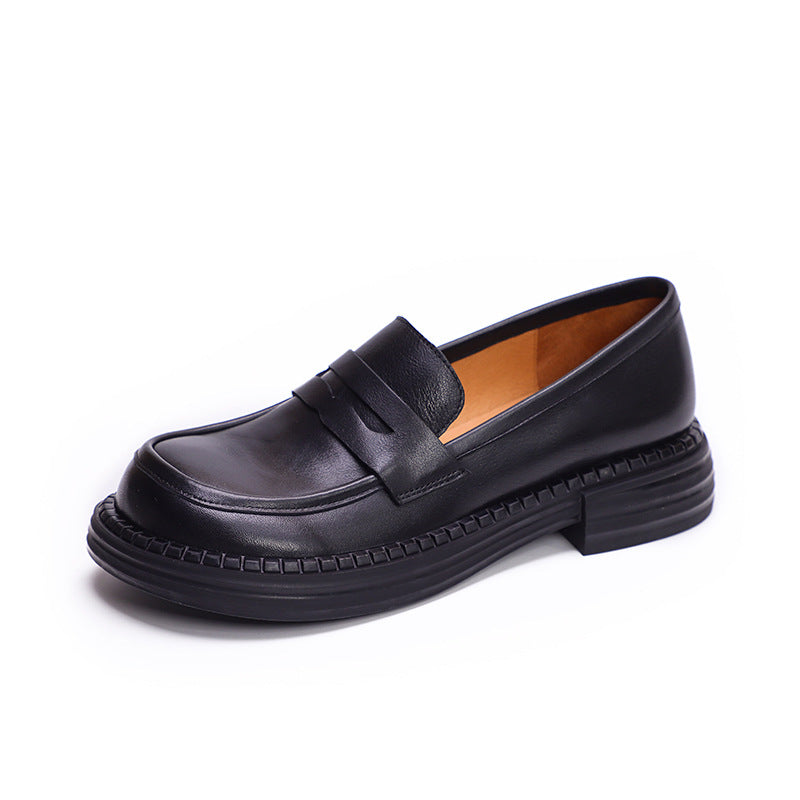 Women Retro Casual Minimalist Soft Leather Loafers Newgew Shoes