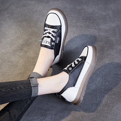 Women Fashion Leather Flat Slip-on Casual Shoes Newgew Shoes