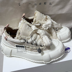 Women's Candy Hidden Big Head Smiley Face Beggar Canvas Shoes Newgew