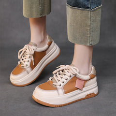Women Fashion Leather Flat Thick Soled Casual Shoes Newgew Shoes
