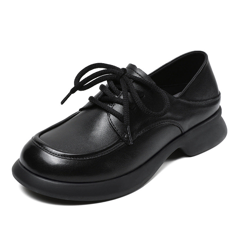 Women Handmade Retro Solid Leather Casual Shoes Newgew Shoes