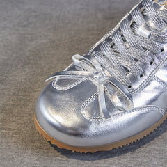 Women Minimalism Glossy Leather Casual Training Shoes Newgew Shoes