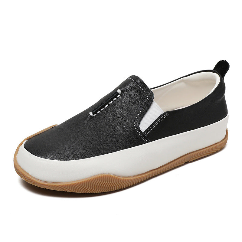 Women Soft Leather Minimalism Casual Loafers Newgew Shoes