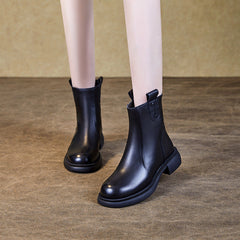 Women Retro Minimalist Soft Leather Casual Boots Newgew Shoes