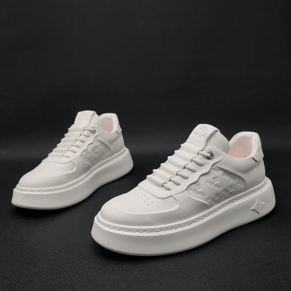 Men Minimalist Embossed Leather Casual Shoes Newgew Shoes