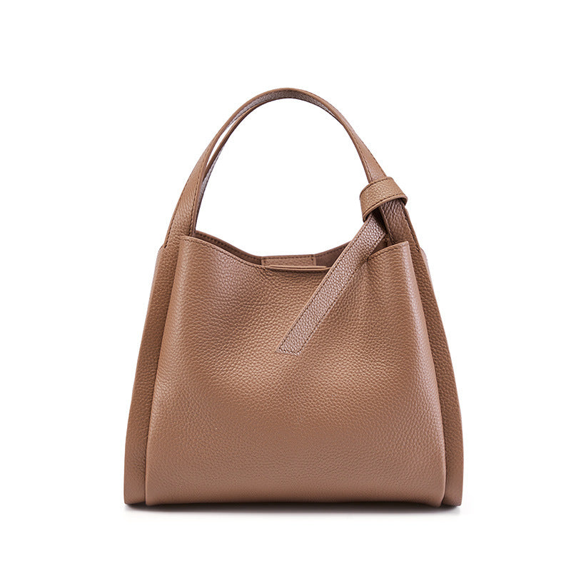 Women Fashion Soft Cowhide Bucket Shoulder Bag Newgew Shoes