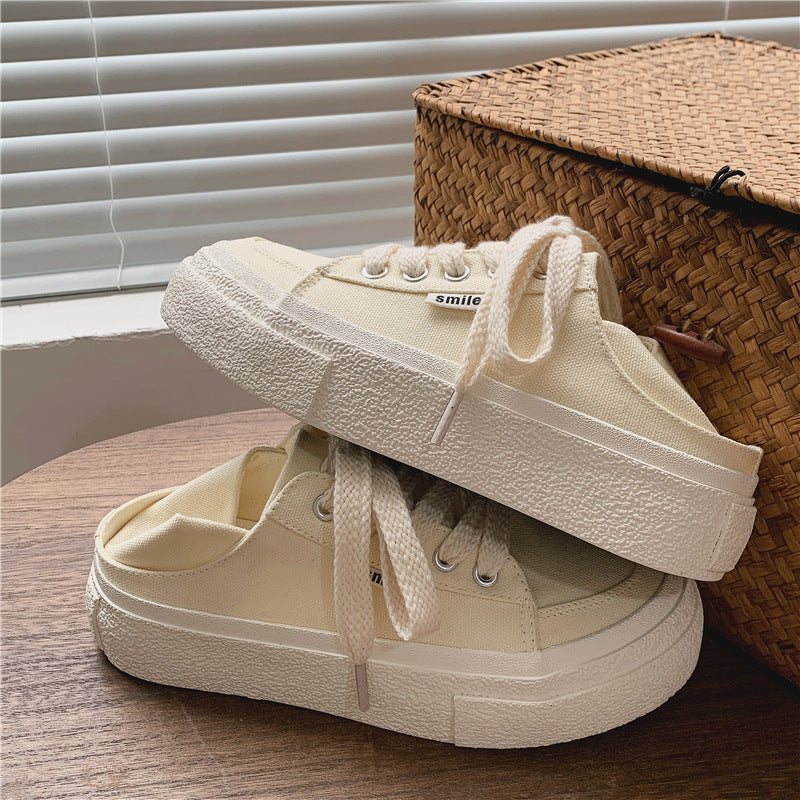 Spring White Female Breathable Preppy Style Canvas Shoes Newgew