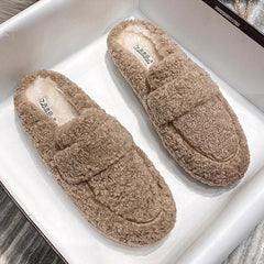 Women Minimalist Casual Winter Fur Slippers Newgew Shoes