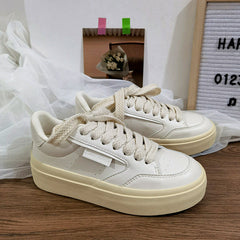 Versatile Milk Tea Color Round Toe Canvas Shoes Newgew