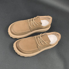 Men Minimalist Fashion Leather Lug Sole Casual Shoes Newgew Shoes