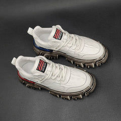 Men Fashion Leather Patchwork Thick Soled Casual Shoes Newgew Shoes